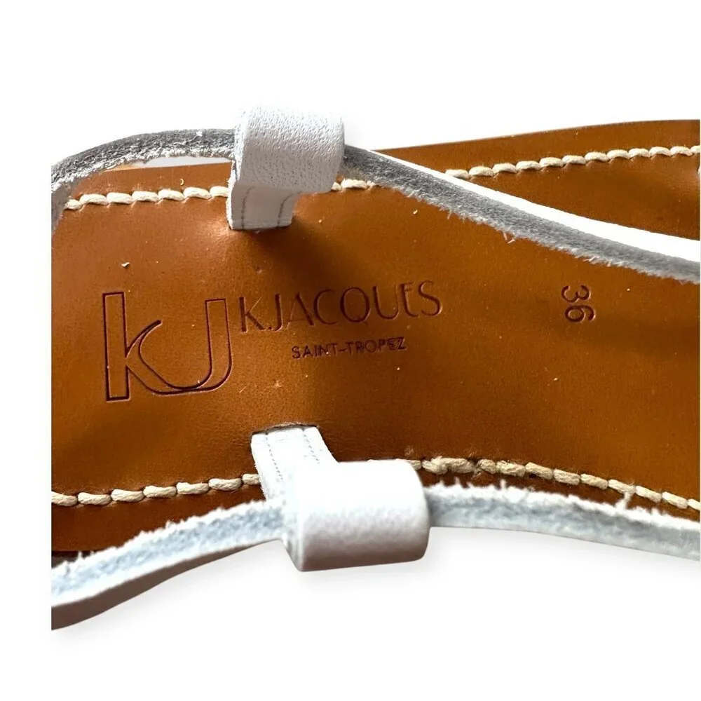 K JACQUES St Tropez‎ Venise Flip-Flops in Gold Leather, Size 36 EU